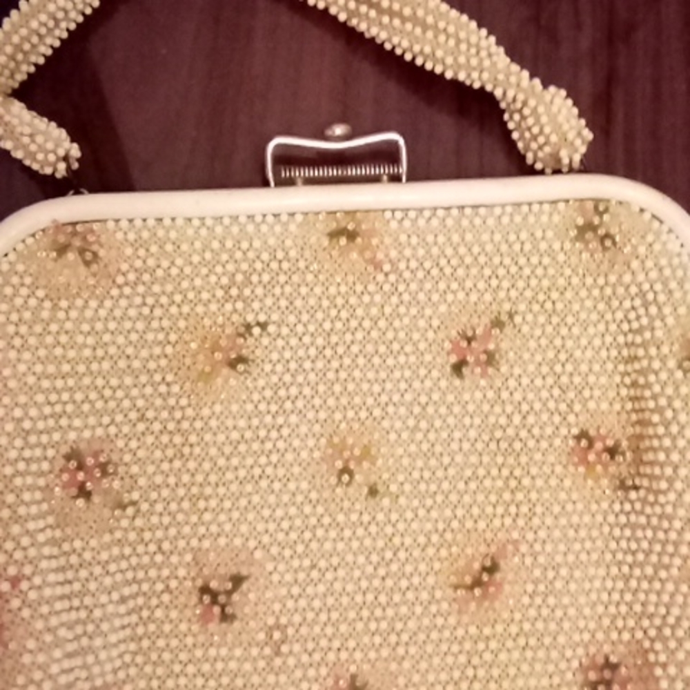Reversable Vi tage beige Flowers/ All Beige Handbag